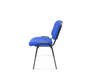 Silla ISO Meeting Acero y Tapiz Azul Acolchado Apilable