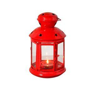 Fanal Candelabro Adorno Decorativo Rojo Velas