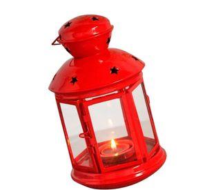 Fanal Candelabro Adorno Decorativo Rojo Velas