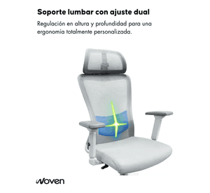 Silla De Escritorio Zenith Ergon mica Ajustable Blanca Woven