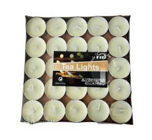 SET DE 50 VELAS TEA LIGHT 0.9 X 3.5 CM BLANCO