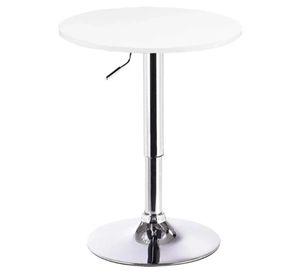 Mesa de Bar de Luxe Altura Regulable 80cm Diámetro Color Blanco
