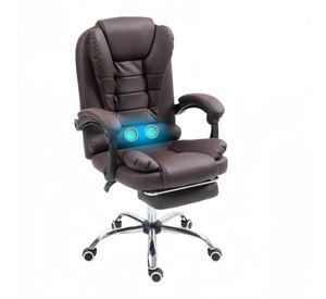 Silla Solana Ejecutiva Reclinable Con Masajeador Reposapies Cuero