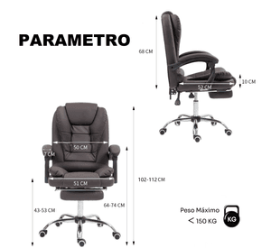 Silla Solana Ejecutiva Reclinable Con Masajeador Reposapies Cuero
