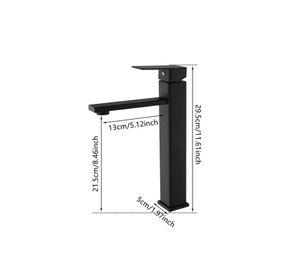 Llave Monomando Vanitorio Acero Inoxidable Negro Mate
