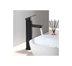 Llave Monomando Vanitorio Acero Inoxidable Negro Mate