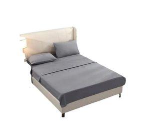 Juego de Sábanas 1.5 Plazas Unicolor 144 Hilos --Gris