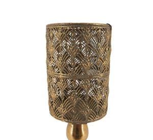 Candelabro Metálico Dorado Calado