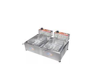 Freidora Eléctrica Industrial 2 Canastos Acero Inoxidable 10 Litros 220V
