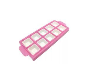 Molde para 10 raviolis cuadrados color blanco