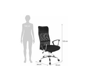 Silla Ejecutiva Malla 122x55x64 cm Negra