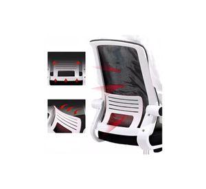 Silla de escritorio Crusec ergonómica con tapizado de mesh negra