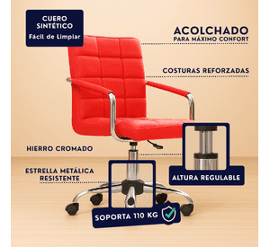 Silla Oficina RD Sillon Escritorio Pc Regulable Ejecutivo