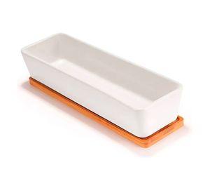 Macetero Suculentas Macetas Cerámica Rectangular Blanco