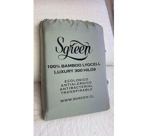 Sabanas de Bambu KING con 2Fundas 100% Lyocell. Sgreen/Verde