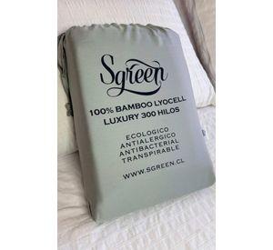 Sabanas de Bambu KING con 2Fundas 100% Lyocell. Sgreen/Verde