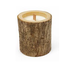 Vela de Cera Rustica en Madera Tronco