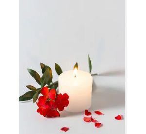 PACK DE 2 VELAS CIRIOS BLANCAS DE 5 X 5 CMS