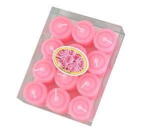 PACK 12 MINI VELAS ROMANTICAS ROSADAS 3.5 CM