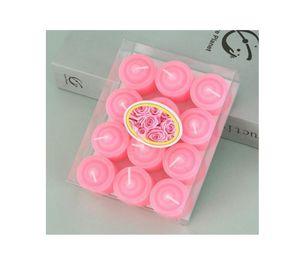 PACK 12 MINI VELAS ROMANTICAS ROSADAS 3.5 CM