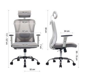 Silla De Oficina Ejecutiva Pro Con Apoya Brazos Ajustables Gris