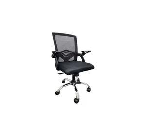 Silla de oficina ejecutiva ergonómica con respaldo de malla negra