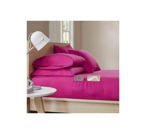 Juego Sábanas Poliéster Polar + 2 Fundas 2 PL Fucsia