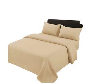 JUEGO DE SABANAS DE 500 HILOS SUPER-KING COLOR BEIGE