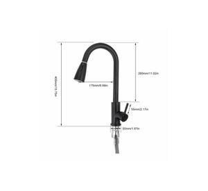 Llave Monomando Lavaplatos Profesional Extraíble Negra