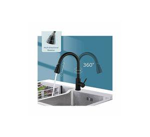 Llave Monomando Lavaplatos Profesional Extraíble Negra