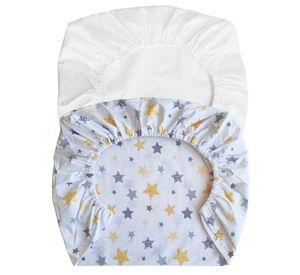 Set de 2 S banas Bajeras para Cuna 100x70x12 Diseño Estrellas Amarillas