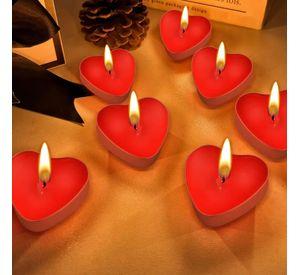 Set 7 Velas Forma Corazón Decoración Romántica Amor Jhn