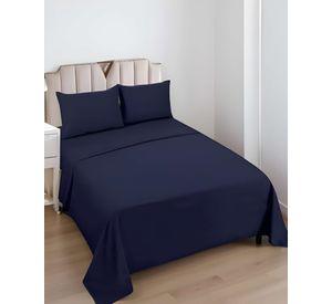 JUEGO DE SABANAS SUPERKING AZUL OSCURO S4
