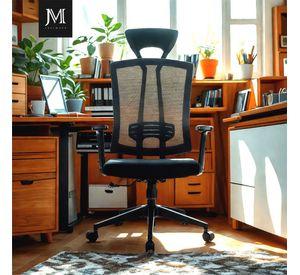 Silla De Oficina Ergonomica Pro Apoyacabeza Javimate Color Negro