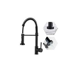 Grifo Llave Alta Monomando Cocina Rociador Flexible Negro