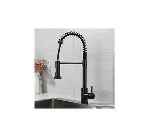 Grifo Llave Alta Monomando Cocina Rociador Flexible Negro