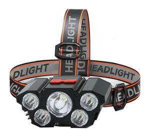 Linterna Frontal 5 LED Recargable USB Foco Impermeable