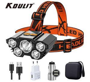 Linterna Frontal 5 LED Recargable USB Foco Impermeable