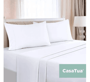Sabana 1800 hotel ultra suave funda bordada 2 plazas color blanco
