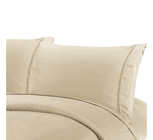 Pack 2 juegos sabanas 1 plaza 90x190 homey beige liso