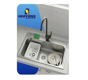 Llave Monomando Lavaplatos Hoffens Allegra Negra Cuello Fijo