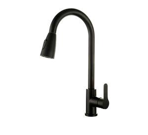 Llave Grifería Lavaplatos Monomando Cuello Extraíble Negro Tap02