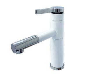 Llave Griferia Lavamanos Con Cuello Extensible Blanco Tap23