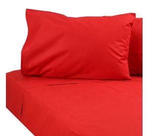 Sàbana Lisa 2 Plazas 144 Hilos Rojo