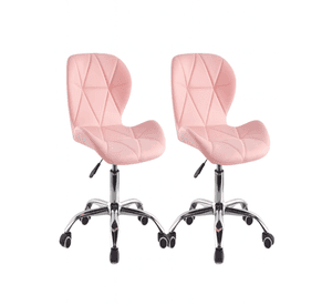 Pack 2 Sillas de Escritorio MKP Mariposa Giratoria Acolchada Rosa