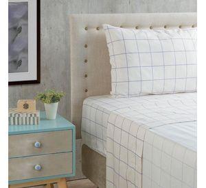 Sabanas  Microfibra  Estampada 1 .5 pl 3P- Nautica Home -Blanco