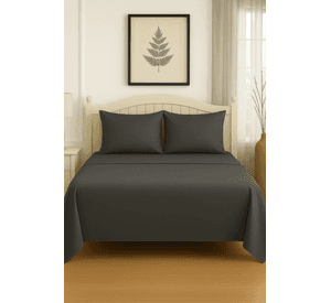 Set De Sábanas King Gris Oscuro