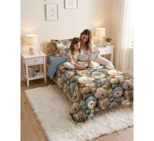Quilt Cubrecamas Ligero Verano Efecto 5D Plaza y Media PM12
