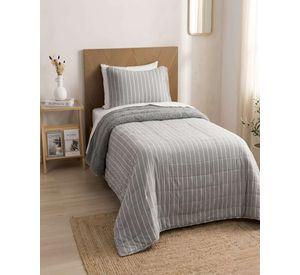 Plumon Quilt Plaza Y Media Con Sherpa Palma Cationic Suave m3