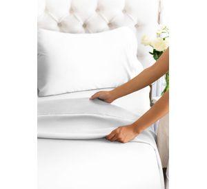 Juego de Sábanas 180 Hilos Blanco 50/50 Polycotton KING